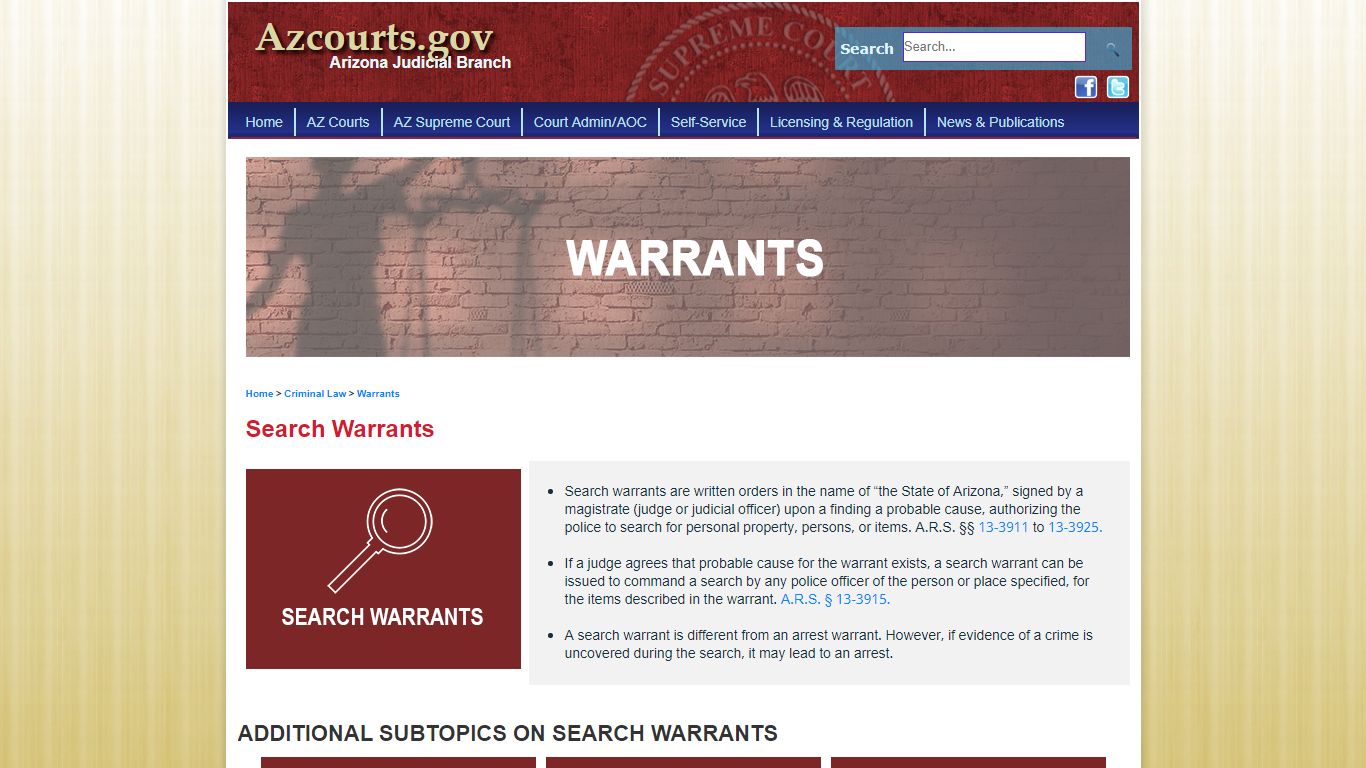 Search Warrants - Arizona Judicial Branch