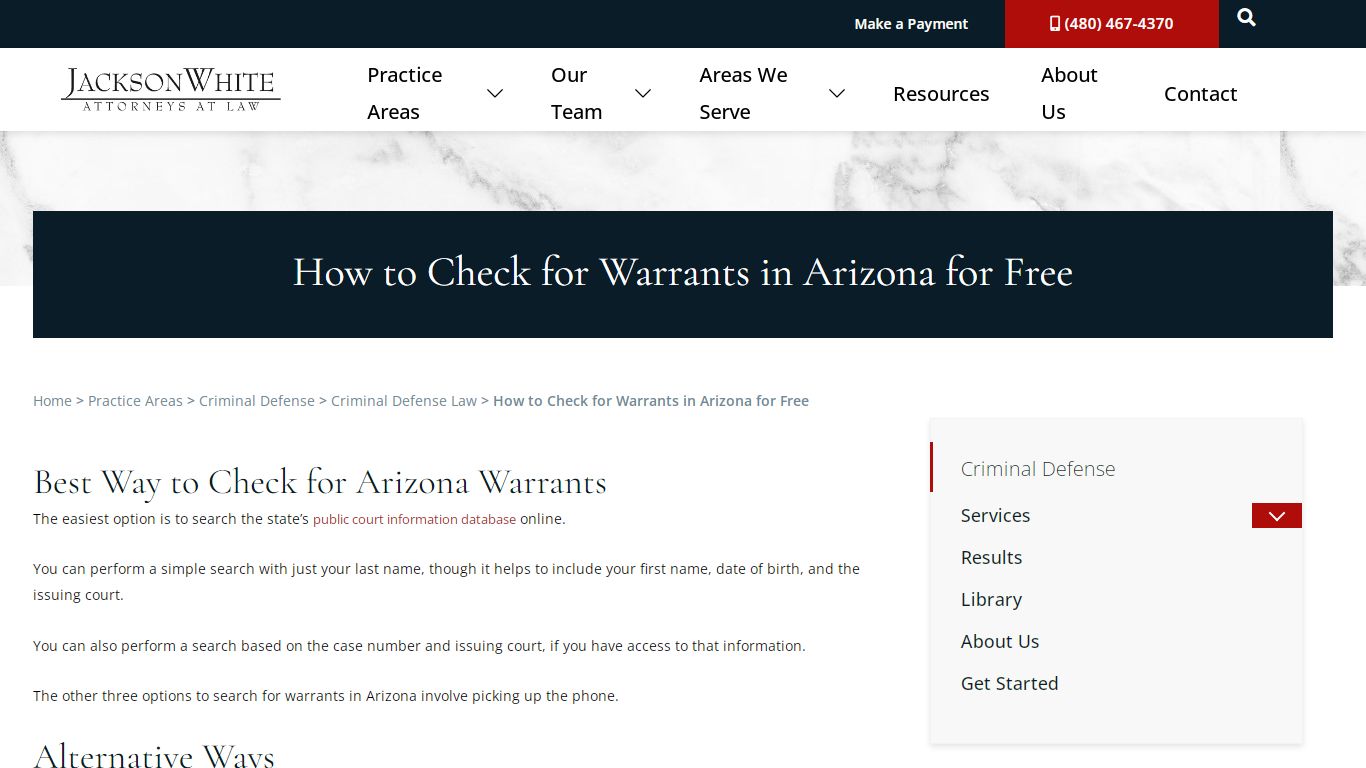 How to Check for Warrants in Arizona for Free | JacksonWhite